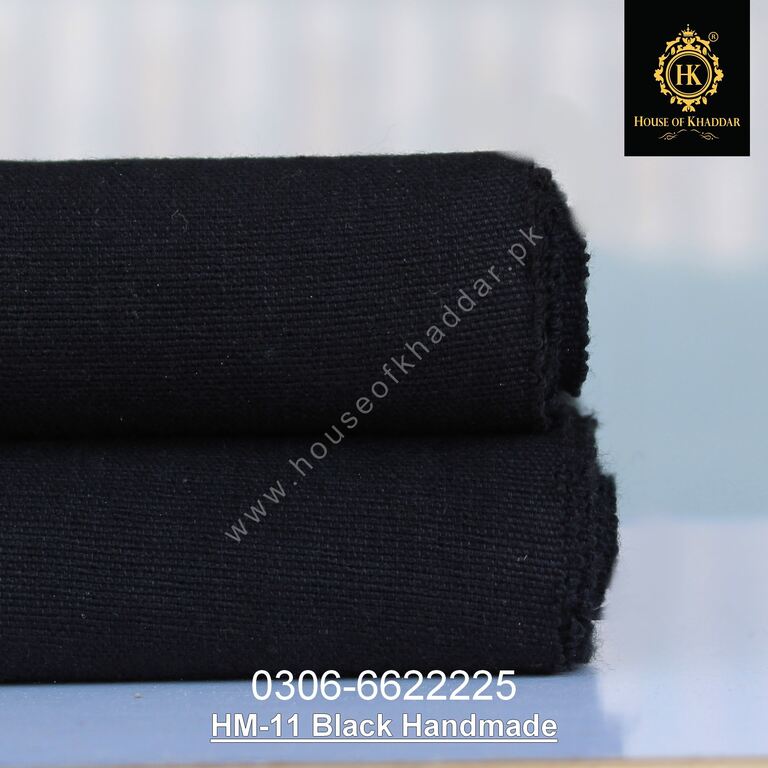 HM-11 Black Handmade Khaddi Khaddar