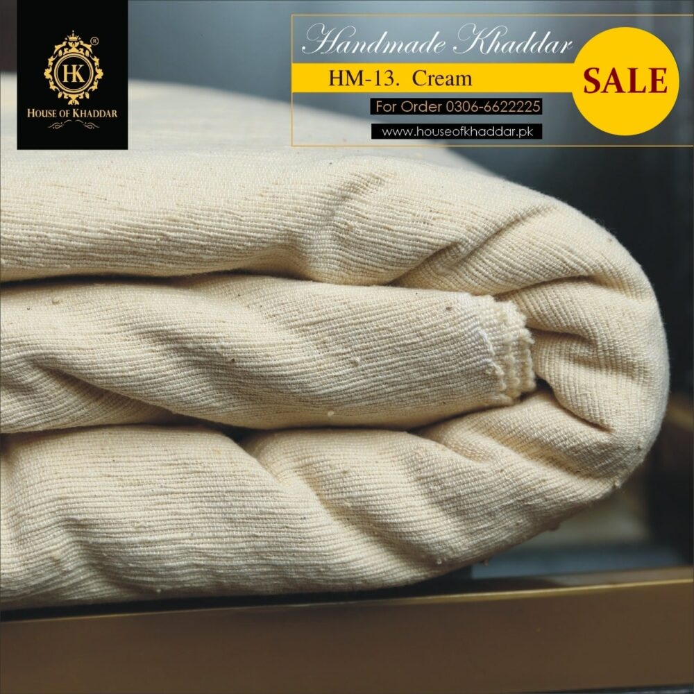 HM-13 Cream Natural (Charkha Handmade Khaddar)