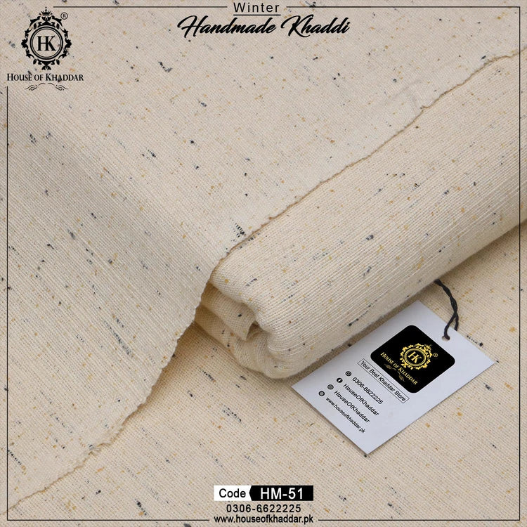 HM-51 Cream Dotted (Handmade Khaddar)