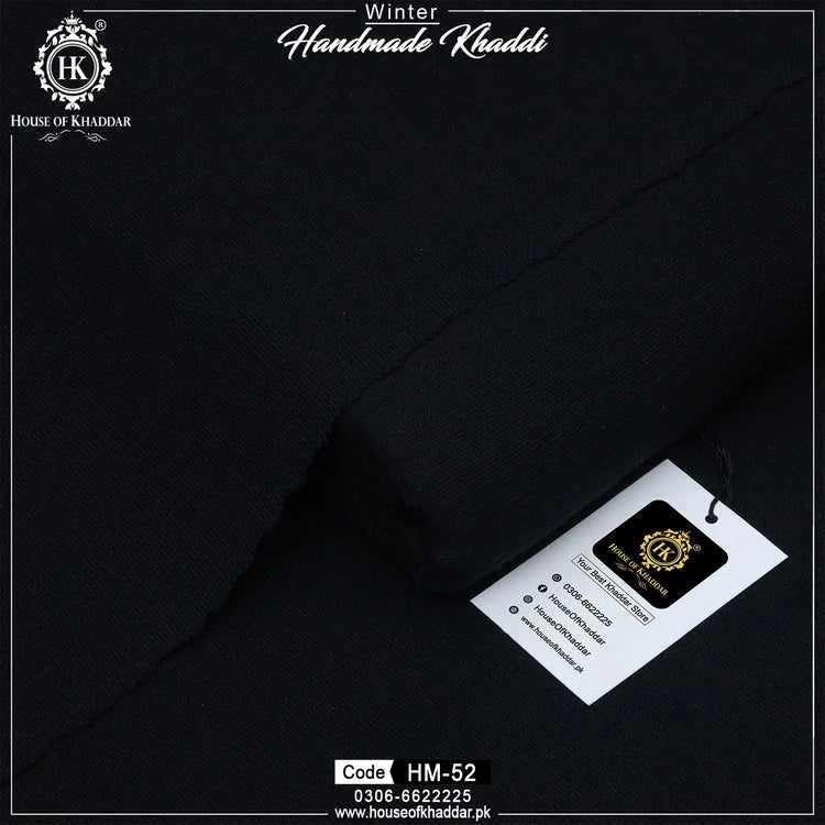 HM-52 Plain Black (Handmade Khaddar)