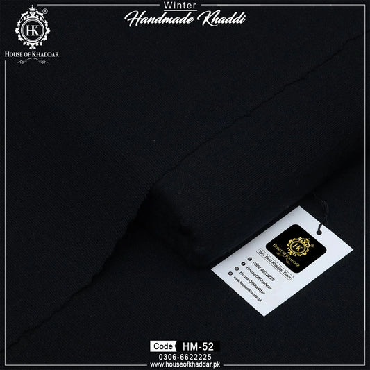 HM-52 Plain Black (Handmade Khaddar)