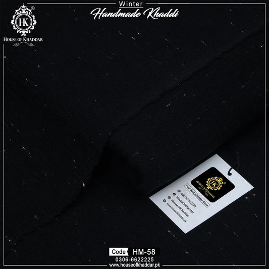 HM-58 Black Dotted (Handmade Khaddar)