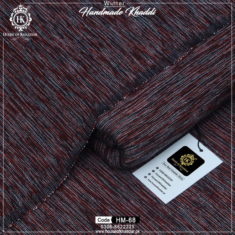 HM-68 TR Redish Textured (Handmade Khaddar)