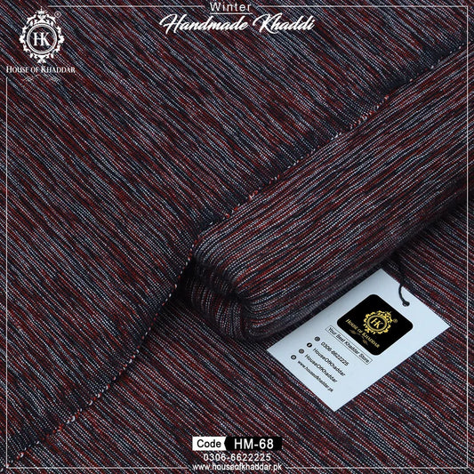 HM-68 TR Redish Textured (Handmade Khaddar)