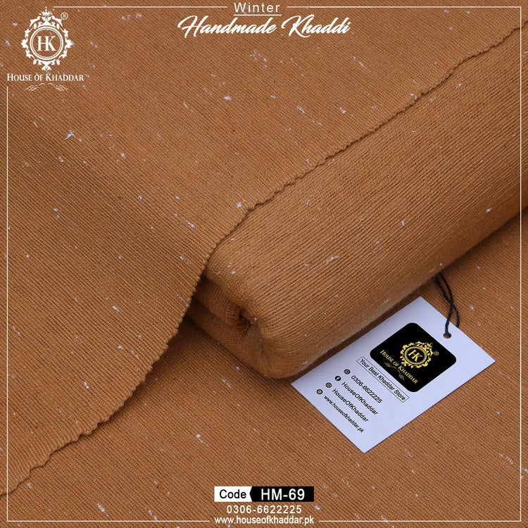 HM-69 Camel Brown Dotted (Handmade Khaddar)
