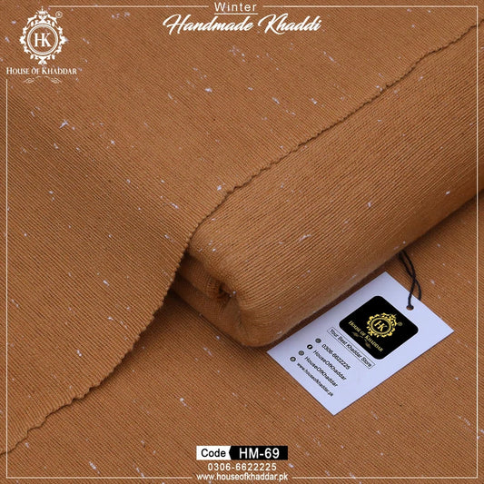 HM-69 Camel Brown Dotted (Handmade Khaddar)