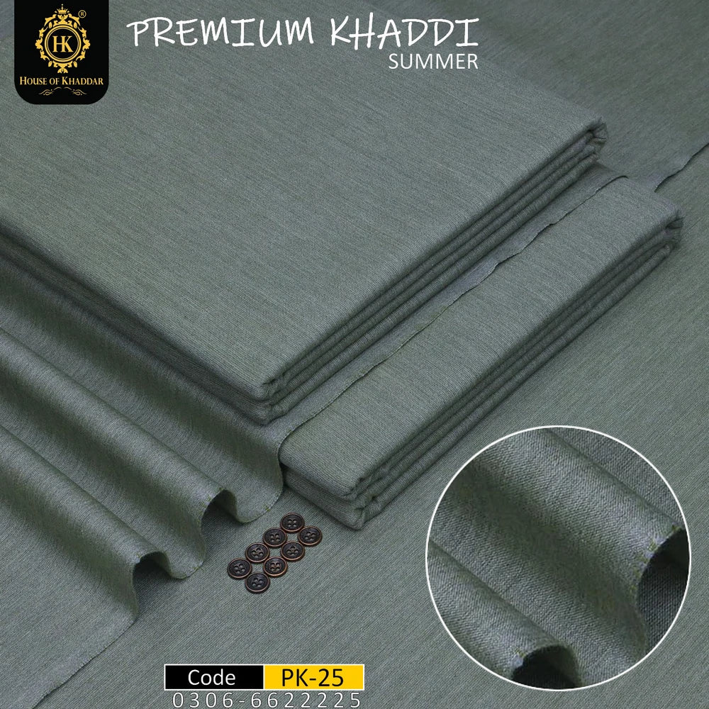 PK-25 Olive Green (Premium Khaddi-Summer Khaddar)