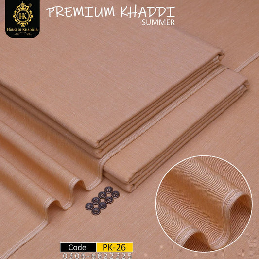 PK-26 Peach Self (Premium Khaddi-Summer Khaddar)
