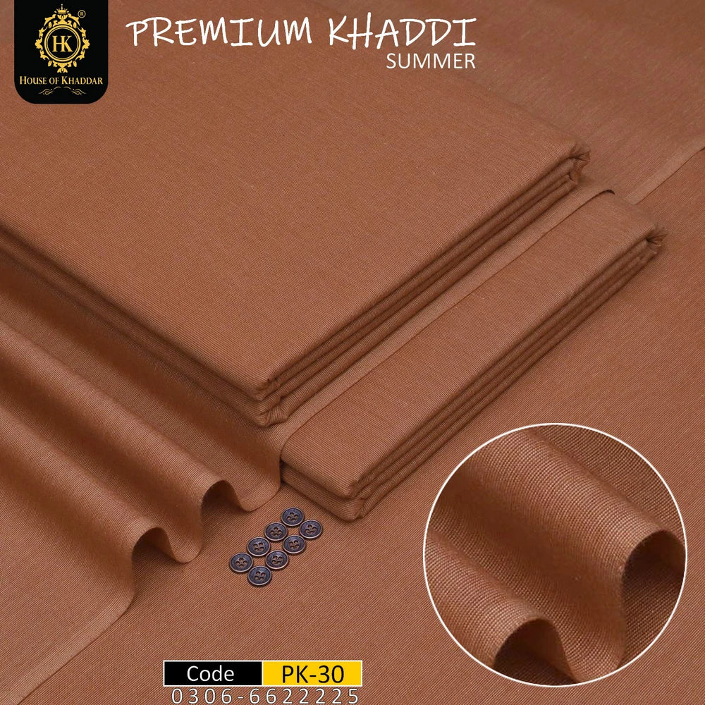 PK-30 Brown Self (Premium Khaddi-Summer Khaddar)