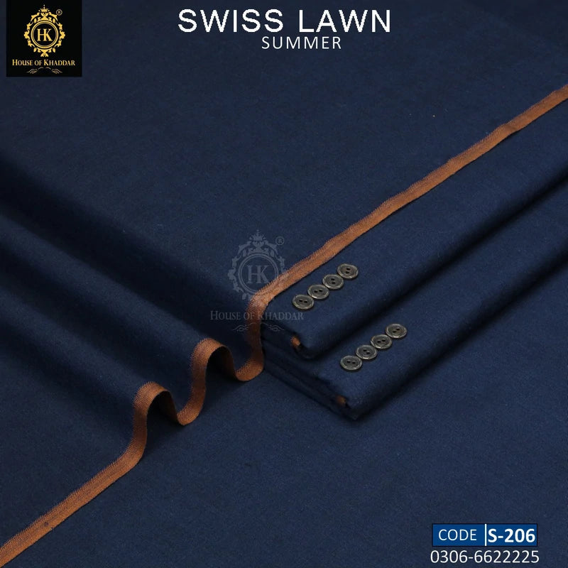 S-206 Navy Blue [Swiss Lawn Khaddi]