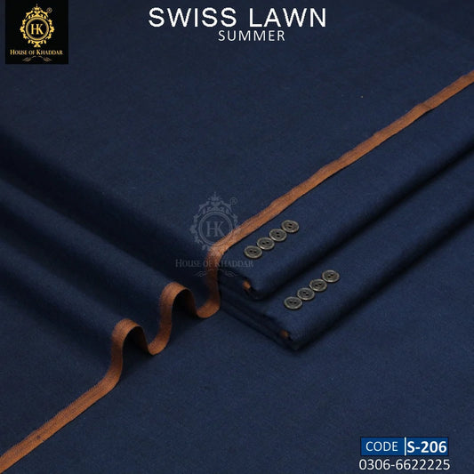 S-206 Navy Blue [Swiss Lawn Khaddi]