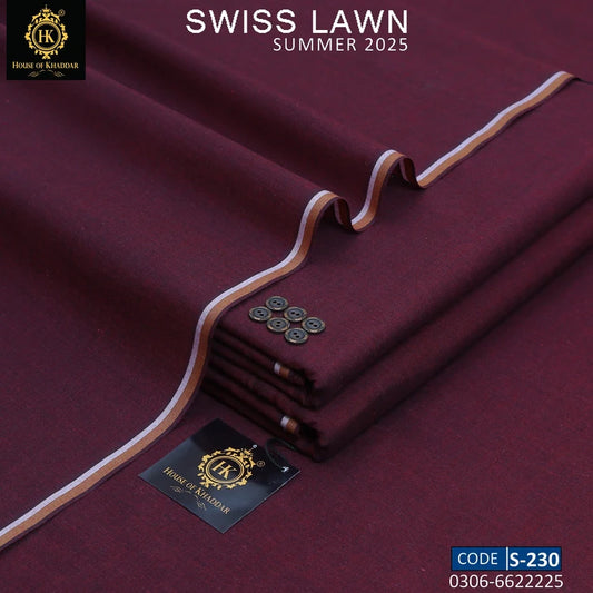 S-230 Maroon [Swiss Lawn Khaddi]